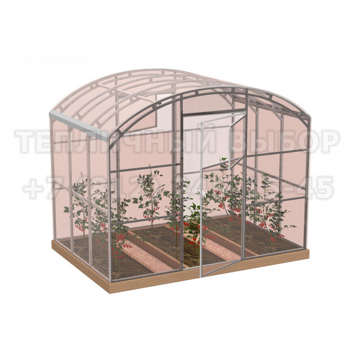 Теплица из поликарбоната-фито Усиленная Прямостенная 3х2 h=2.1 м профиль 20х40 мм